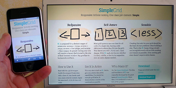smartphone and laptop showing same page